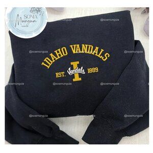 Idaho Vandals Embroidered College Sweatshirt Est. 1889 NCAA shirt retro black